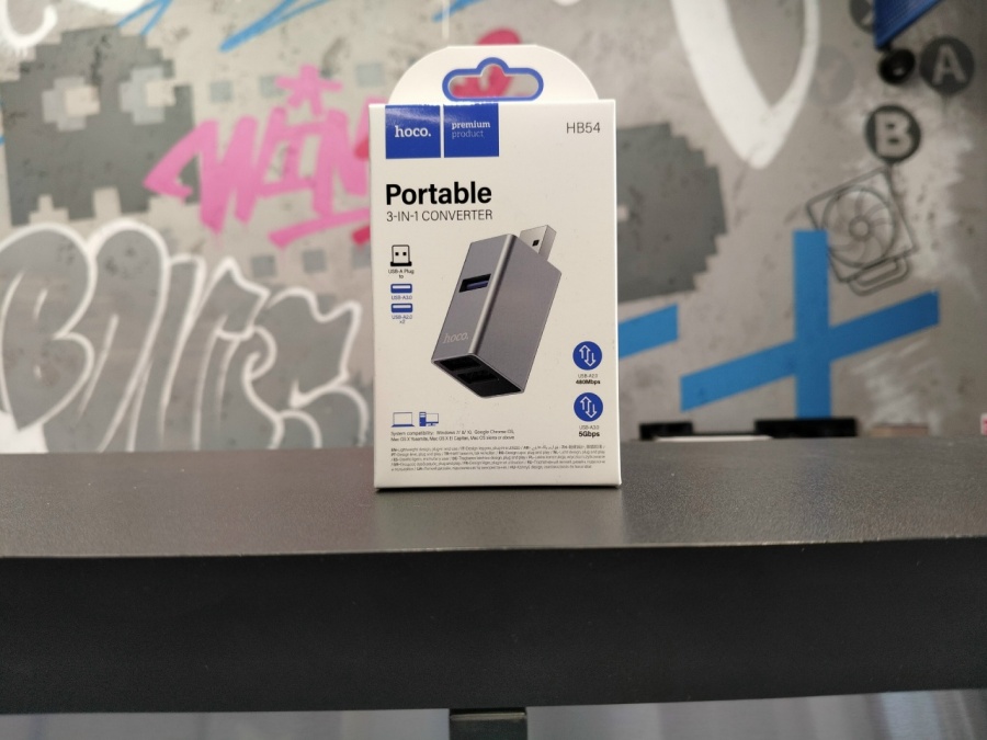 USB-HUB на 3 USB-порта HOCO HB54 (2USB2.0+USB3.0) металл