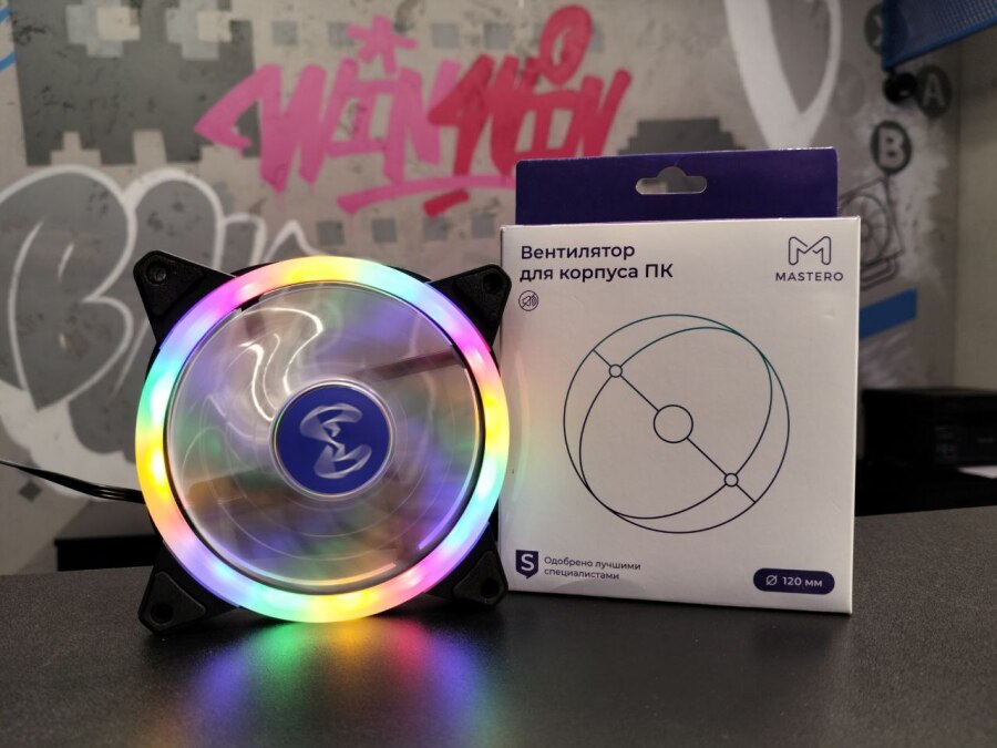 Вентилятор Mastero MF-120, 120мм, 800~1500rpm, 3-pin+Molex, белый/RGB