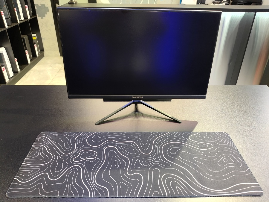 Коврик для мыши "черный с волнами" 80х30 3мм