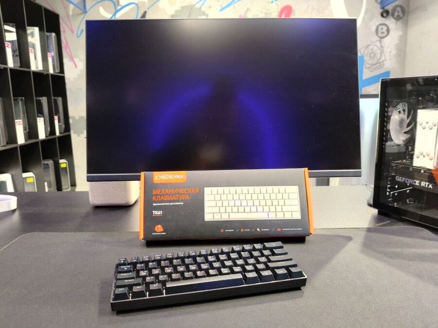 Игровая механическая клавиатура (мини) TK61, Black, RGB