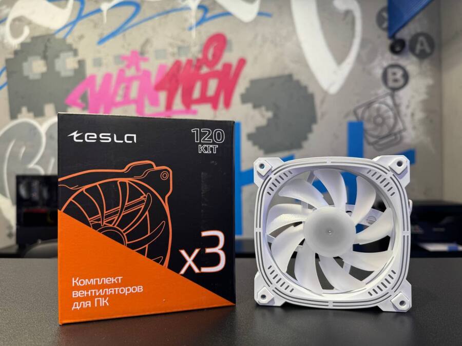 Вентилятор для корпуса TESLA (TSL-120-CW3) белый Ice Blue
