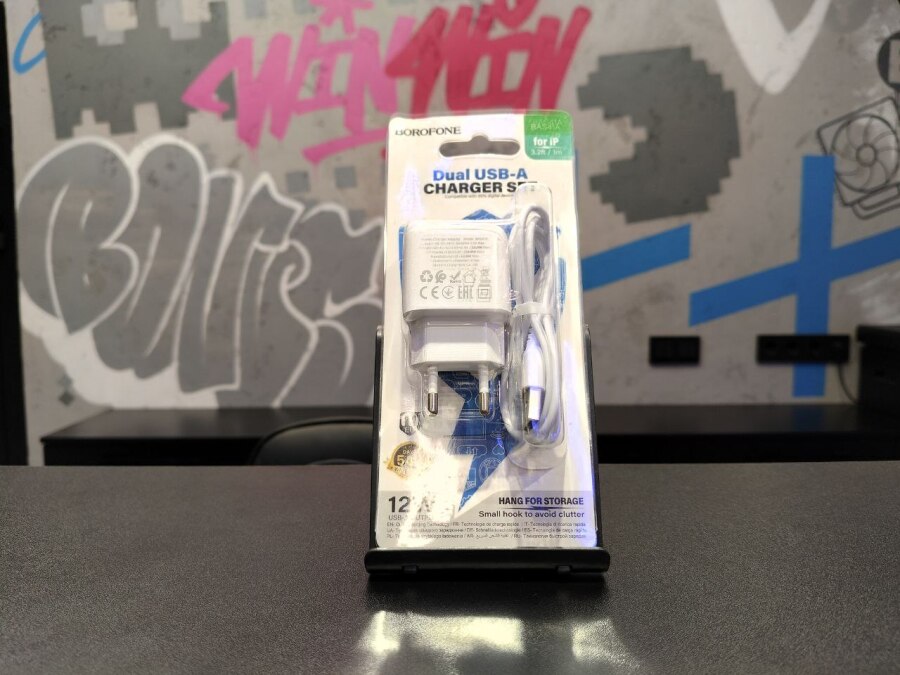 СЗУ BOROFONE BAS41A 2USB + Lightning 2.4A 12W
