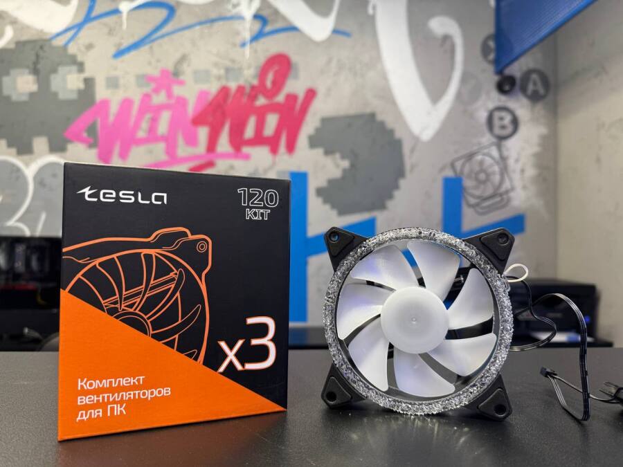 Вентилятор для корпуса TESLA (TSL-120-3D3) белый RGB
