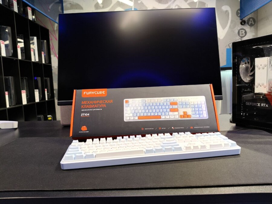 Игровая механическая клавиатура ZT104, Ice Blue