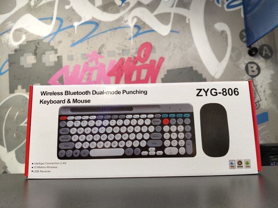 Беспроводная клавиатура и мышь, комплект, ZYG-806