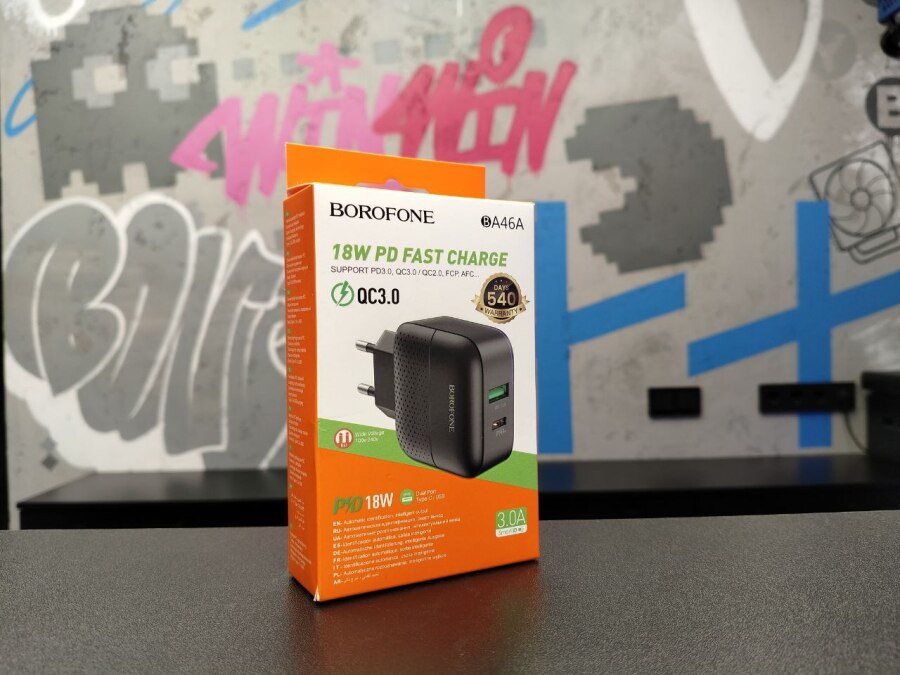 СЗУ BOROFONE BA46A c USB+TYPE-С портами Q3.0 18W